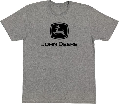 John Deere Mens Short Sleeve Graphic Tee Trademark-Charcoal-Large in Saudi Arabia