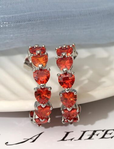 WeSparking الذهب نصف هوب الأقراط للنساء 14k الذهب مطلي الفضة ارتفع الذهب لطيف الأطواق القلب لذيذ الماس الصغيرة العصرية مكتنزة سميكة هوب الأقراط هيبوالرجينيك هدايا مجوهرات للفتيات في سن المراهقة in Kuwait