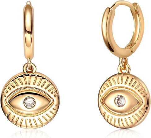 LOYATA Gold Huggie Hoop Earrings for Women Dangle Hoop Drop 14K Gold Plated Dainty Small Minimalist Cubic Zirconia Jewelry Gift… in Saudi Arabia