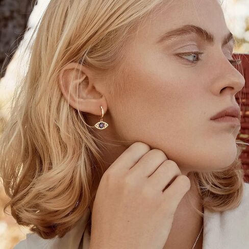 LOYATA Gold Huggie Hoop Earrings for Women Dangle Hoop Drop 14K Gold Plated Dainty Small Minimalist Cubic Zirconia Jewelry Gift… in Kuwait