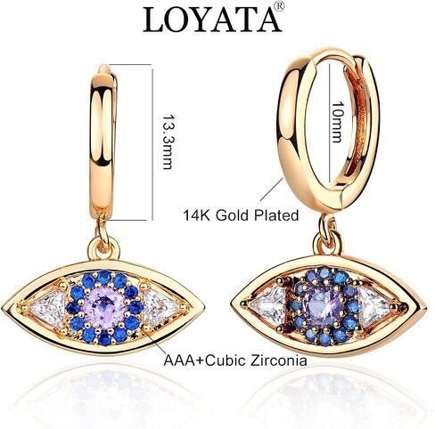LOYATA Gold Huggie Hoop Earrings for Women Dangle Hoop Drop 14K Gold Plated Dainty Small Minimalist Cubic Zirconia Jewelry Gift… in Kuwait