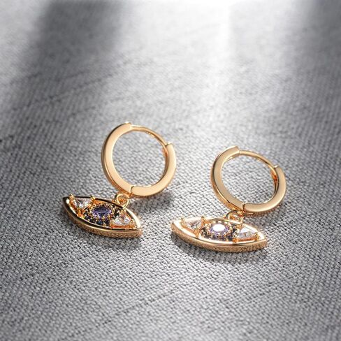 LOYATA Gold Huggie Hoop Earrings for Women Dangle Hoop Drop 14K Gold Plated Dainty Small Minimalist Cubic Zirconia Jewelry Gift… in Kuwait