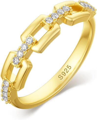 حلقة سلسلة سليكيت 925 الفضة الاسترليني ربط سلسلة خواتم بسيطة مكعب زركونيا الفرقة التراص خواتم للنساء في سن المراهقة, 925 فضة, زركونيا مكعب in Kuwait