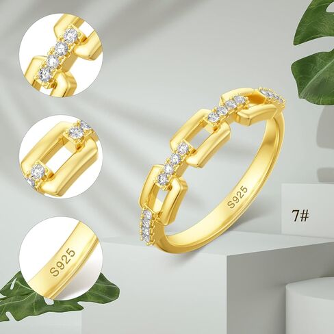 حلقة سلسلة سليكيت 925 الفضة الاسترليني ربط سلسلة خواتم بسيطة مكعب زركونيا الفرقة التراص خواتم للنساء في سن المراهقة, 925 فضة, زركونيا مكعب in Kuwait