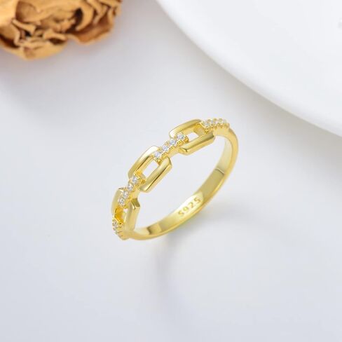 حلقة سلسلة سليكيت 925 الفضة الاسترليني ربط سلسلة خواتم بسيطة مكعب زركونيا الفرقة التراص خواتم للنساء في سن المراهقة, 925 فضة, زركونيا مكعب in Kuwait