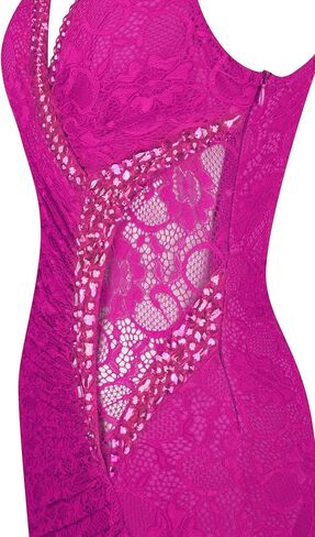 Angel-fashions Women's V Neck Lace Split Ruffled Beading Sheath Wedding Dress in Saudi Arabia