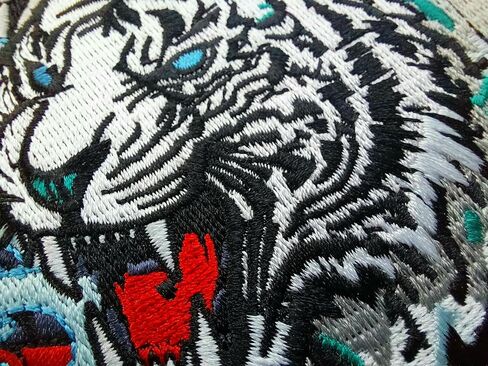 Chinese Dragon and White Tiger Large Embroidered Motorcycle Jacket & Biker Vest Back Patch in Kuwait
