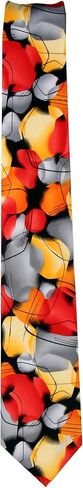 JG-10062 - Jerry Garcia Mens Fashion Designer Brand Ties, Red Gray Yellow Orange, One Size in Saudi Arabia