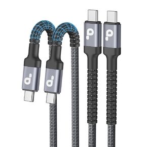 USB C to USB C Cable, 2Pack 10FT USB C Charger Cable, Long Type C Fast Charging Cable Nylon Braided USBC Charger Cord Compatible with iPhone 15/15 Pro/15 Plus/15 Pro Max/Samsung Galaxy S23/LG/Switch