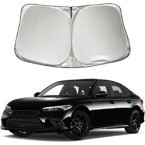 Car Windshield Sun Shade Sunshade Compatible with Honda Civic Sedan 2016-2021 Coupe 2016-2022 Hatchback 2017-2021 LX EX EX-L Sport Touring Hybrid Si Accessories, Car Front Window Sun Shield