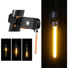 LED Bike Tail Light, Orange Light Flow Tail Light, Bicycle Warning Tail Light, 5 Modes, USB Rechargeable, Waterproof, Cycling Tail Light for Any Type of Seat Post