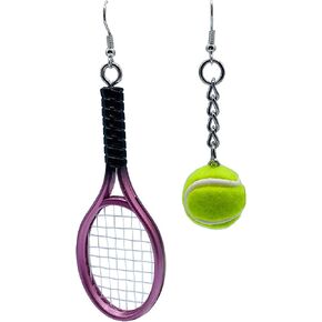 Tennis Earrings for Men & Women - Gifts for Tennis Players Female - Tennis Lovers Gifts - Tennis Gifts for Women - Girls Tennis Gifts - Tennis Racquet & Ball Earrings - Unique Gift for Tennis Lovers
