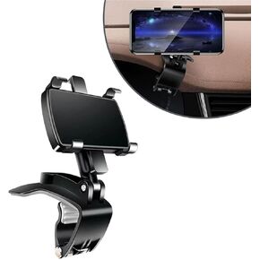 1 PC Car Phone Holder, 360° Adjustable Snap-in Multifunctional Dashboard Mobile Phone Bracket, Universal Four-Petal Anti-Skid Waterproof Automotive Phone Clip for All Smartphone (Black)