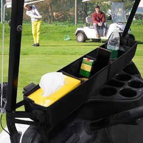 Golf Cart Inner Front Storage Basket for EZGO TXT/RXV, Club Car Precedent/DS, Yamaha Models, Universal Golf Cart Organizer, Golf Cart Caddy Organizer, washable, Black