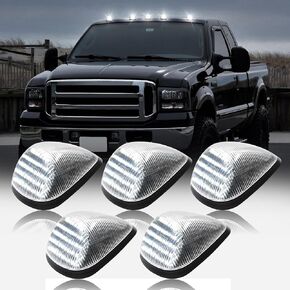 أضواء سقف الكابينة أضواء علامة الكابينة متوافقة مع F250 F350 F450 F550 Super Duty 1999-2016، F650 F750 2004-2017، 5 قطع أضواء التخليص للشاحنات (الضوء الأبيض) in Kuwait