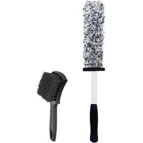 2Pcs Car Wheel and Tire Brush Set, Premium Microfiber for Safe Cleaning of Wheels, Rims, and Tires, Suitable for Cars, Trucks, and Motorcycles