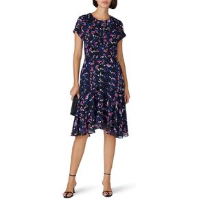 Jason Wu Collective Rent the Runway Pre-Loved Navy Floral Ruched Dress, Blue, 12