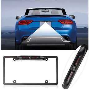 8-LED License Plate Backup Camera,HD Night Vision Back Up Camera for Cars,Universal Waterproof Backup Camera License Plate with 170°Wide Angle Fits Most Car,Truck,SUV