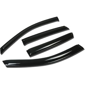 Auto Dynasty 4pcs Tape-On Window Visor Deflector Rain Guard Compatible with Ford Focus SES/S/SEL/SE 4-Door 2008-2011, Acrylic