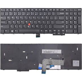 TLBTEK Keyboard Replacement with Frame and Pointer Compatible with Lenovo IBM ThinkPad E570 E570C E575 Series Laptop