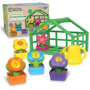 Learning Resources Growing Greenhouse Color and Number Eco Friendly Playset - Preschool Learning Toys, Fine Motor Skills Toys for Kids Ages 18+ Months