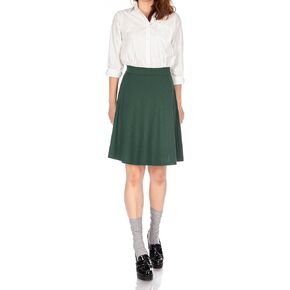 Dani's Choice Simple Stretch A-line Flared Knee Length Skirt