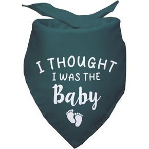 I Thought I was The Baby Dog Bandanas Pet Dog Pregnancy Announcement Gender Reveal Photo Prop Green Pet Scarf Decorations Accessories for Dog Lovers Owner Gift