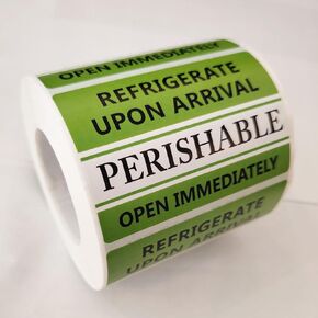 Perishable Open Immediately Stickers 2×3 Inch Green Self Adhesive Warning Shipping Mailing Labels Perishable Handle with Care Labels (500 Pcs)