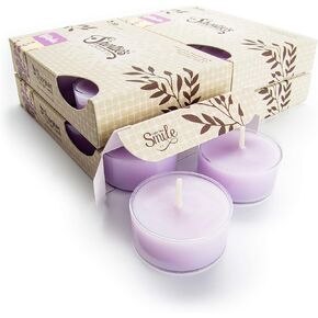 Pure English Lavender Premium Tealight Candles Bulk Pack - Highly Scented with Essential & Natural Oils - 24 Purple Tea Lights - Beautiful Candlelight - Made in The USA - Flower & Floral Collection