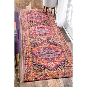 سجادة NuLOOM Jaclyn Bohemian Medallion Runner، مقاس 2 × 6 بوصة، باللون الوردي