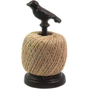 6.69" Natural Twine String & Rope Rack,Traditional Hand-Craft Casting Jute Twine Spool,Shape: Bird