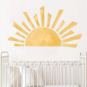 Rising Sun Wall Decal - Large Half Sun Nursery Removable and Repositionable Wall Decal, Eco-Friendly Kids Room Wall Sticker,Boho Sun Wall Decal (Sun Wall Deco)