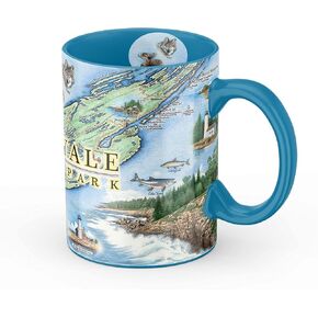 Isle Royale National Park Map Ceramic Mug (Large 16oz) Coffee Cup, Tea, Cocoa, Hot Chocolate, Brew Mugs, and Cold Drinks, BPA-FREE - For Office, Home, Gift (Individual Mug)