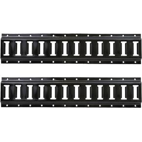 BoxerTool 2 Pack E-Tracks - 2 Feet Length, E Track Tie Down Rails for Cargo, Pickup Trucks, Trailers, Vans, RV, Garage, DIY Organizer - Black Finish - 2,000LBS