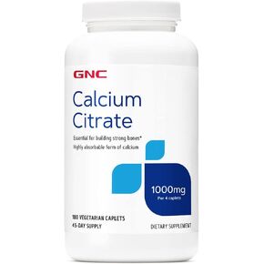 GNC Calcium Citrate 1000 mg, 180 Vegetarian Caplets