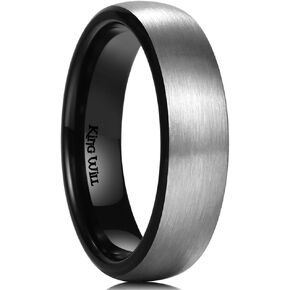 King Will Basic 3MM/5MM/7MM/9MM Silver/Black Titanium Ring Wedding Band for Men Women Brushed/Matte Comfort Fit Couple Ring