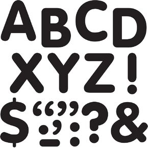 TREND enterprises, Inc. Black 2" STICK-EZE Stick-On Letters