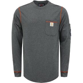 BOCOMAL FR Shirts for Men Lightweight Crew Long Sleeve Flame Resistant/Fire Retardant Shirt…
