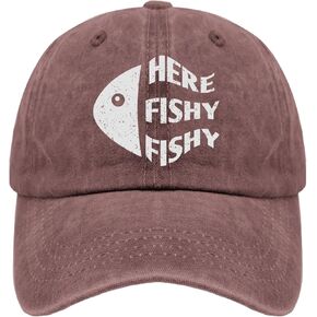 Fishy Hat Here Fishy Cap Running Cap Pigment Black Womens Beach Hat Gifts for Women Golf Cap