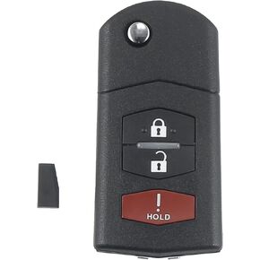 X AUTOHAUX 3 Button Flip Car Keyless Entry Remote Control Replacement Key Fob Proximity Smart Fob BGBX1T478SKE125-01 for Mazda 5 2 CX-7 CX-9 315MHz Chip 63 80