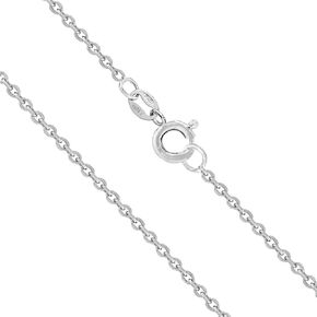 Sterling Silver Chain Necklace for Women Cable 1mm Tarnish Resistant Responsibly Sourced - Non-Migrating Clasp Design - Sterling Silver Chain Necklace - Italian Made in Italy - Quality Durable Sturdy 1mm Chain for Women - Quality Gift Box - 925 Sterling S