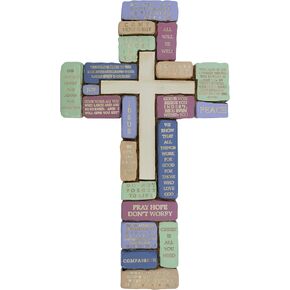 Inspirational Resin Wall Cross | Encouraging and Comforting Words and Phrases about Grief | Perfect Sympathy or Thinking of You Gift | Christian Home and Office Decor