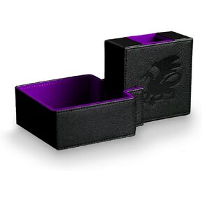 Foldable Dice Tower and Dice Tray - Portable and Sturdy DND Dice Rolling Tray Tower - PU Leather Dice Case - Great Gift for Dragons and Dungeons, RPG, MTG and Tabletop Gaming - Grey
