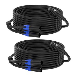 XLR Y Splitter Cable 2 Male to 1 Female, Microphone XLR Breakout Cable Balanced Left and Right Dual Male to Single Female, for Mixer/Speaker/MIC, 10FT-2Pack