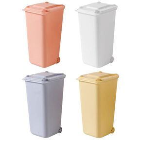 GANAZONO 4pcs Mini Pathway Trash Cans Toy Curbside Garbage Trash Bin Recycle Can Pen Holder Pencil Cup Desktop Organizer Garbage Truck