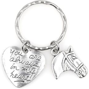 You are Always in My Heart Remembrance Pet Memorial Sympathy Forever My Friend Gift in Memory Missing You Horseback Riding Sport Compete Equitation Equine Horse Equestrian Keychain 114B