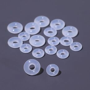 50Pcs Silicone Earring Backs Stopper Rings for Piercings, Clear Discs Rings Stabilizer Pads for Healing Non Pull Piercing Discs Rings, 4~8mm Earlobe Support Patches (4mm)