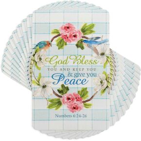 Dicksons God Bless You Keep Peace Floral 4 inch Paper Pocket Card Bookmark Pack of 12