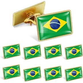 12/25/50/100Pack Official Brazil Flag Pins Bulk - Metal Brazilian National Lapel Pin