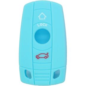 Silicone Cover Protector Case Holder Skin Jacket Compatible with BMW 3 Button Smart Remote Key Fob CV9902 Pink